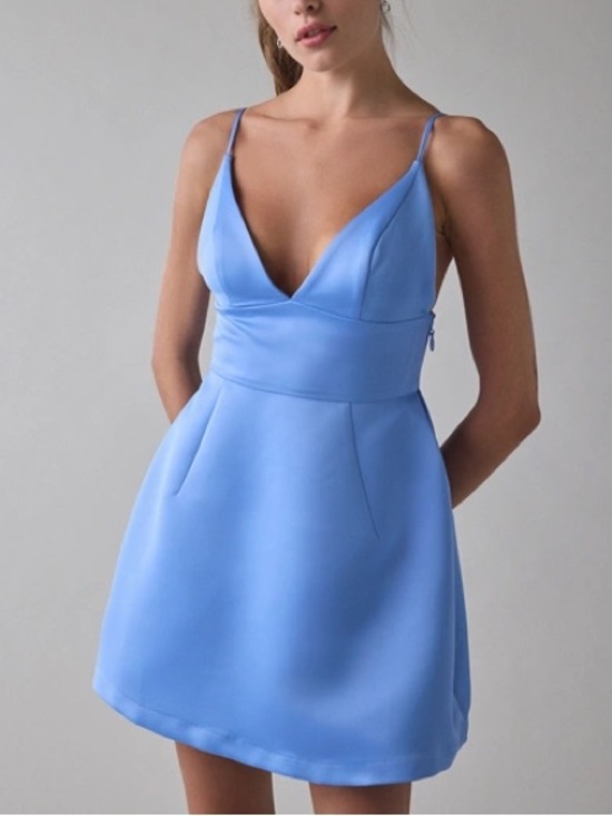 Urban Outfitters Dresses & Skirts - Urban Outfitters (Kimchi Blue) Blue V-Neck Fit-and-Flare Mini Dress - NWOT